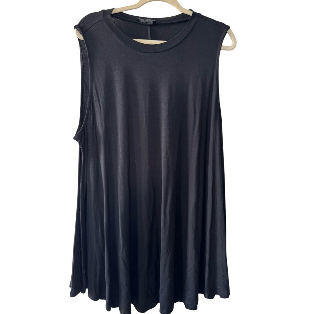 Lane Bryant Women 22 24 Black Sleeveless Max Swing Tunic Tank Plus Size